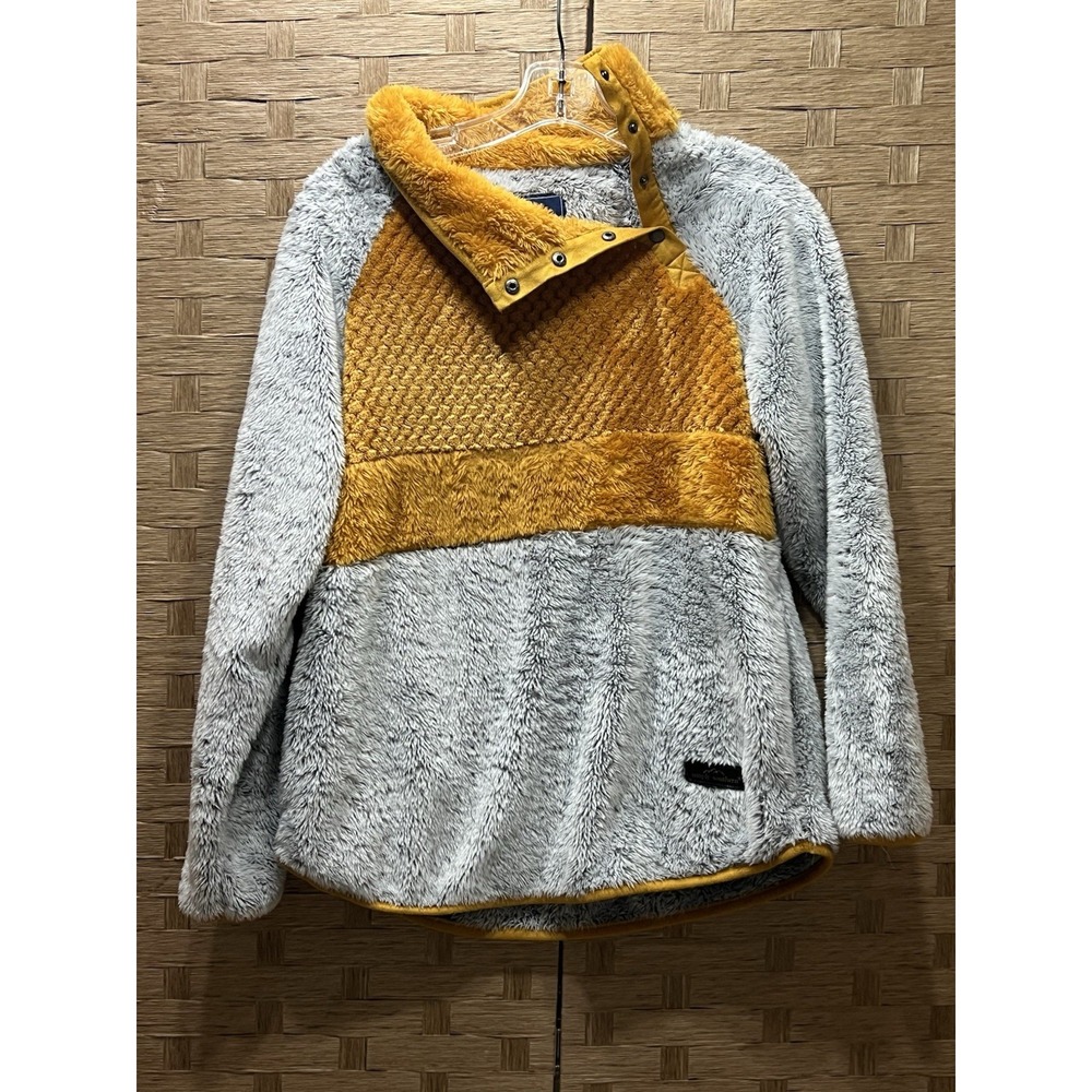Simply Southern Women's Snap-up Angled‎ Neckline Fleece Plush Pullover Sz S